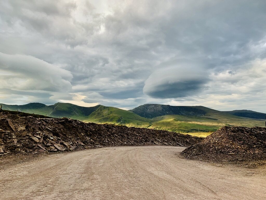 Open mountain road and landscape scouted in Wales